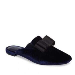 Joie Crushed Blue Velvet Mules Size 6